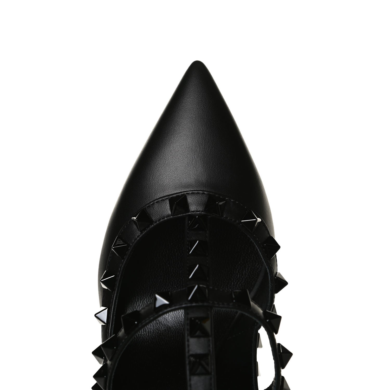 Valentino Garavani Calfskin Lacquered Monochrome Rockstud Ankle Strap 100mm Pumps 36.5 Black 9 of 9