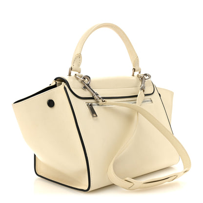 Celine Smooth Calfskin Small Trapeze White Black 3 of 14