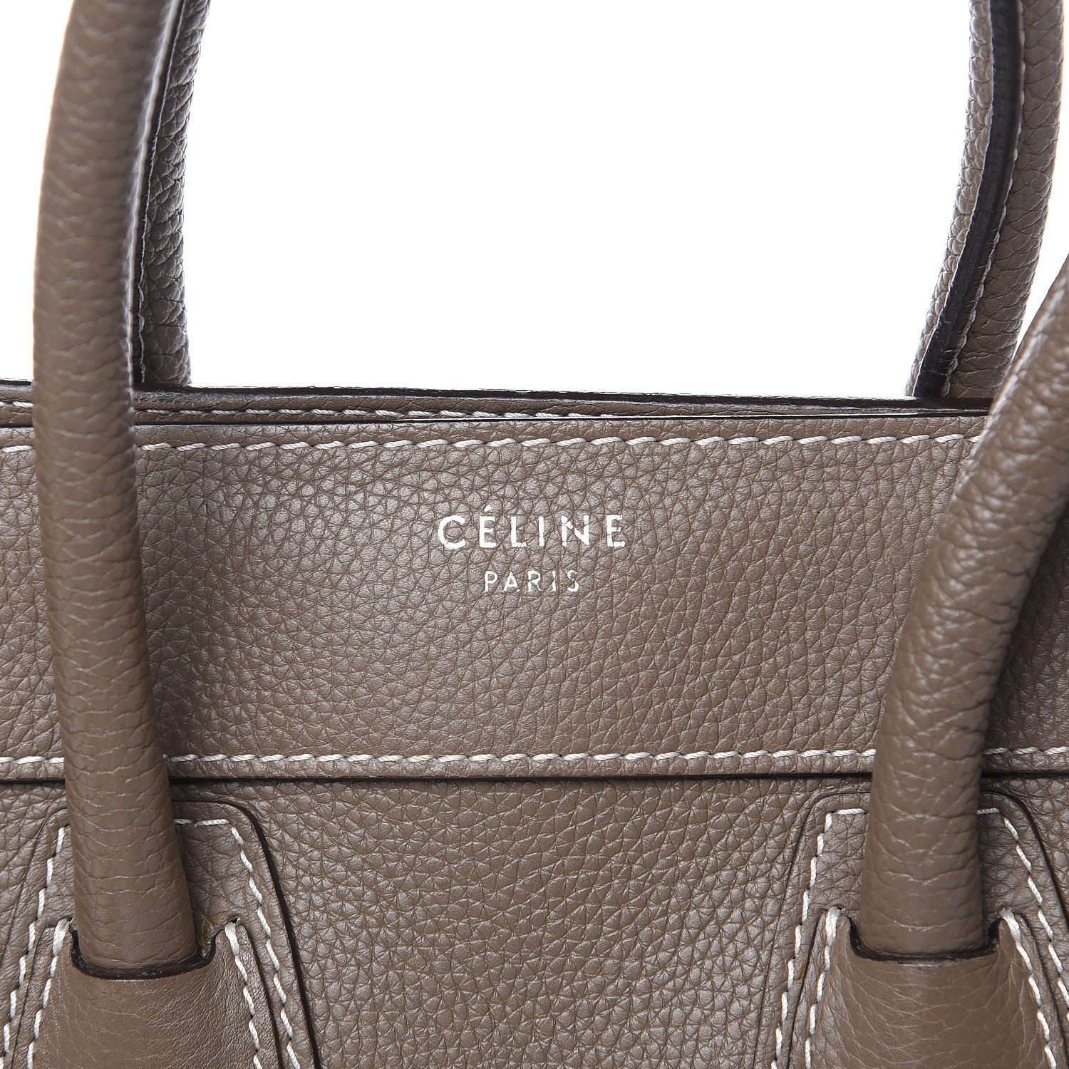 Celine Drummed Calfskin Micro Luggage Souris 7 of 16