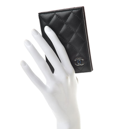 Chanel Lambskin Quilted Card Holder Wallet Black 2 of 8