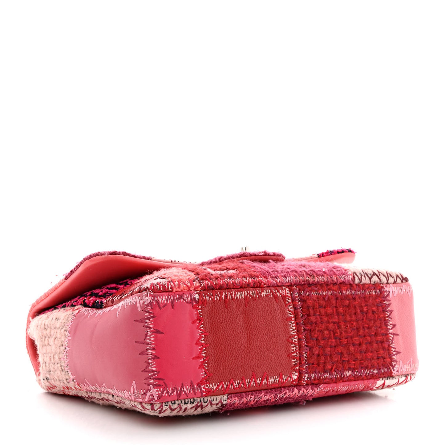 Tweed Patchwork Jumbo Single Flap Pink
