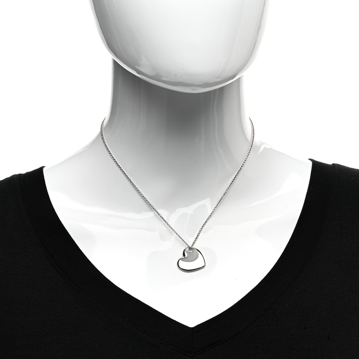 Sterling Silver Puffed Heart Pendant Necklace