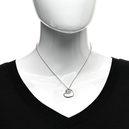 Tiffany Sterling Silver Puffed Heart Pendant Necklace 2 of 5