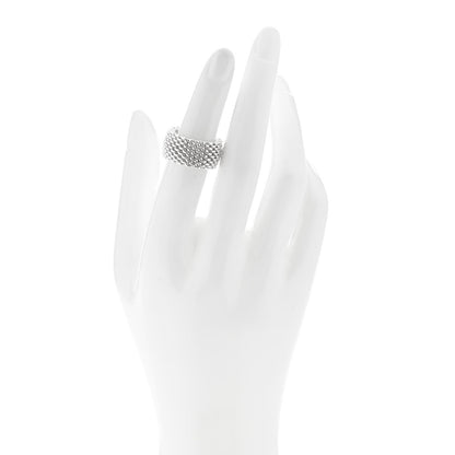 Tiffany Sterling Silver Somerset Mesh Ring 50 5.25 2 of 4