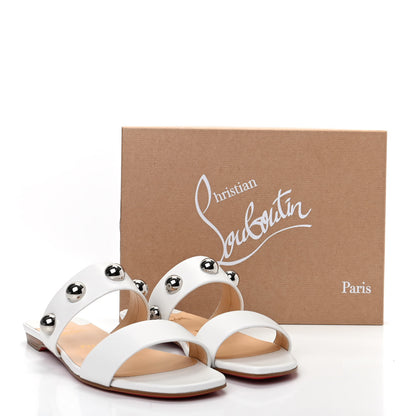 Christian Louboutin Nappa Simple Bille Slide Sandals 38.5 White 10 of 10