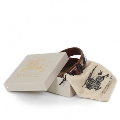 Burberry Leather Canvas Nova Check Belt 34 6 of 6