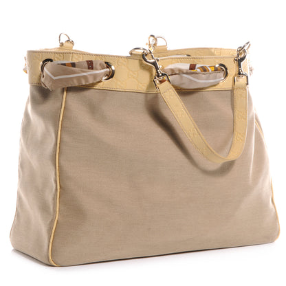 Gucci Canvas Guccissima Large Positano Tote Beige 3 of 8