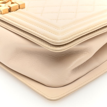 Chanel Calfskin Quilted Medium Boy Flap Beige 11 of 11
