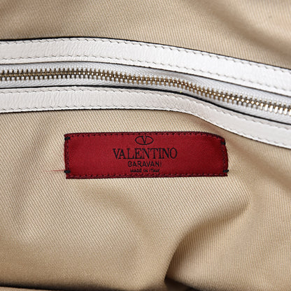 Valentino Garavani Vitello Rockstud Dome Satchel White 6 of 15