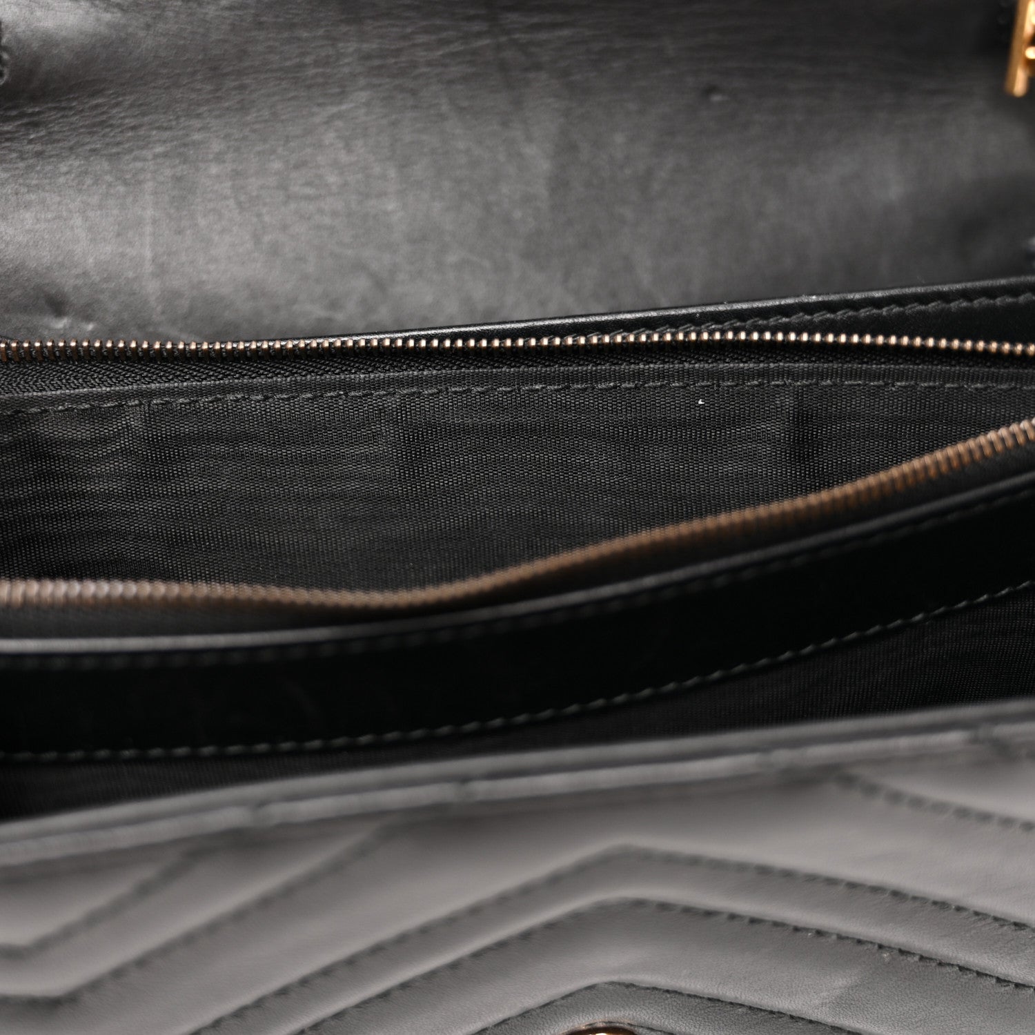 Gucci Calfskin Matelasse GG Marmont Chain Wallet Black 13 of 15