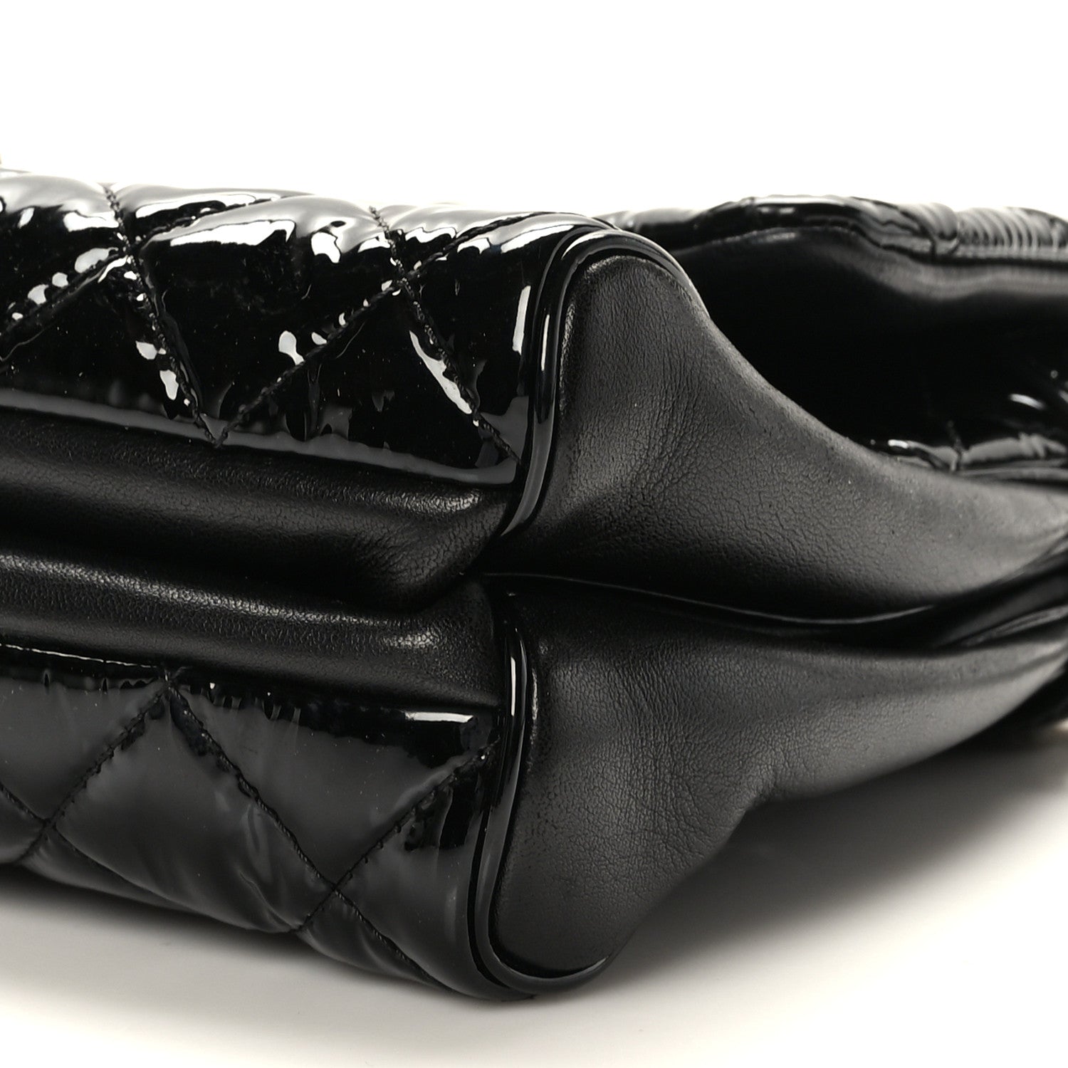 Chanel Patent Quilted Medium Rock In Rome Single Flap Black 9 of 9