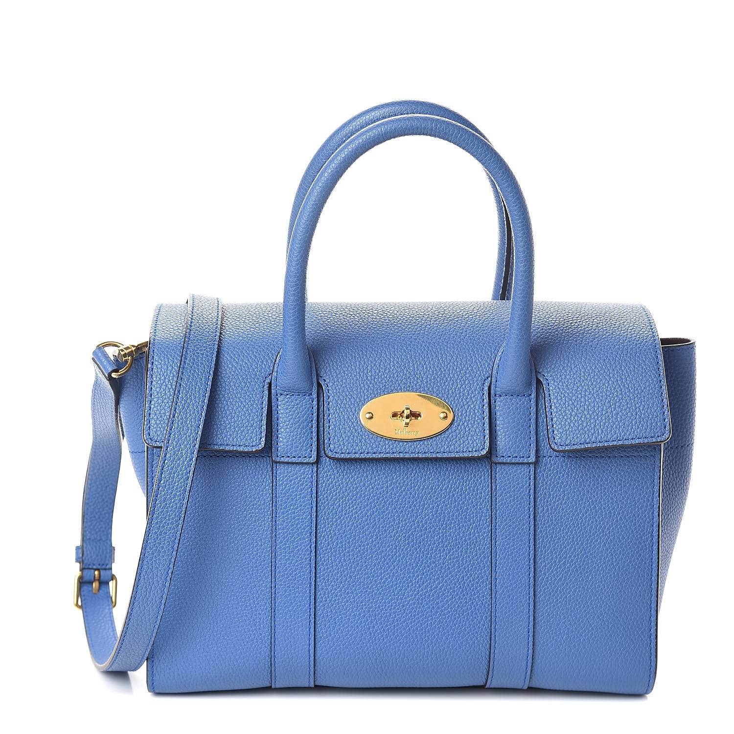Mulberry Classic Grain Calfskin Small Bayswater Porcelain Blue 1 of 8
