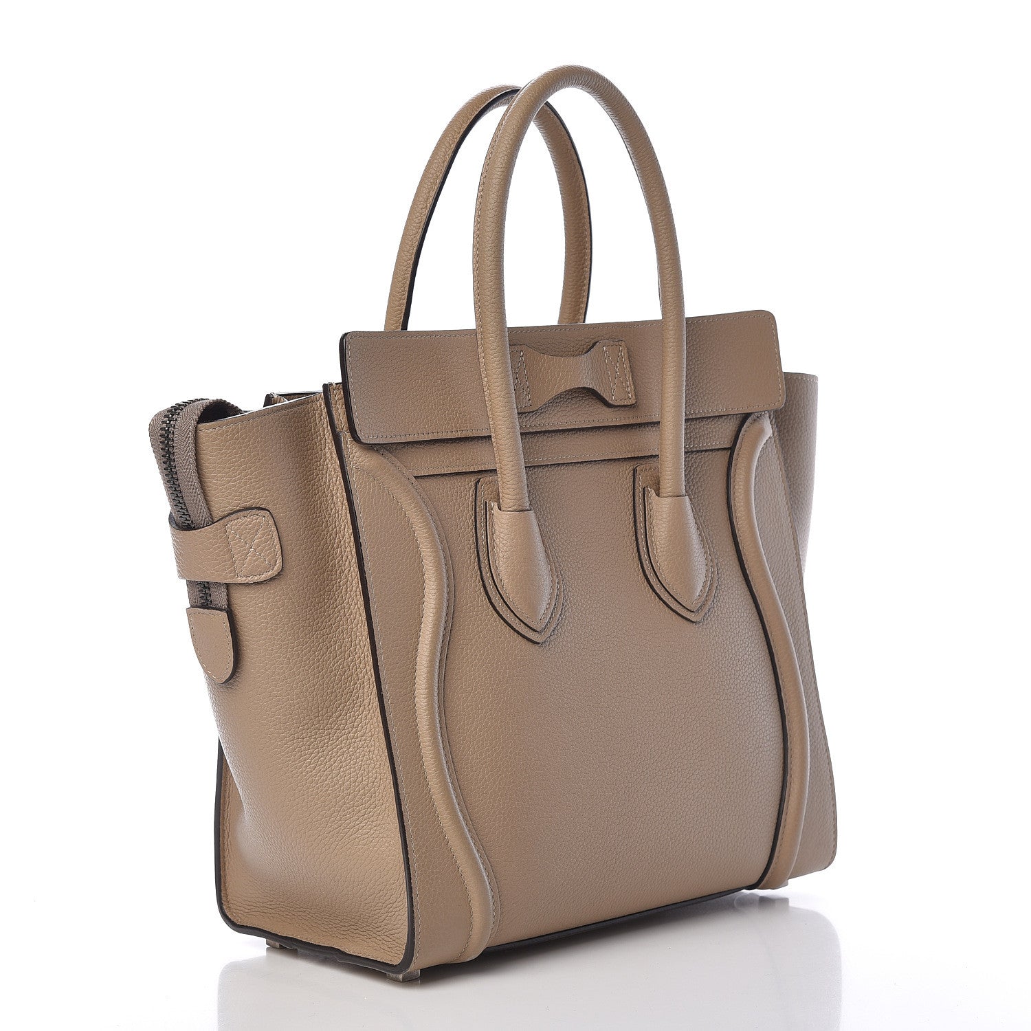 Celine Drummed Calfskin Micro Luggage Dune 3 of 13
