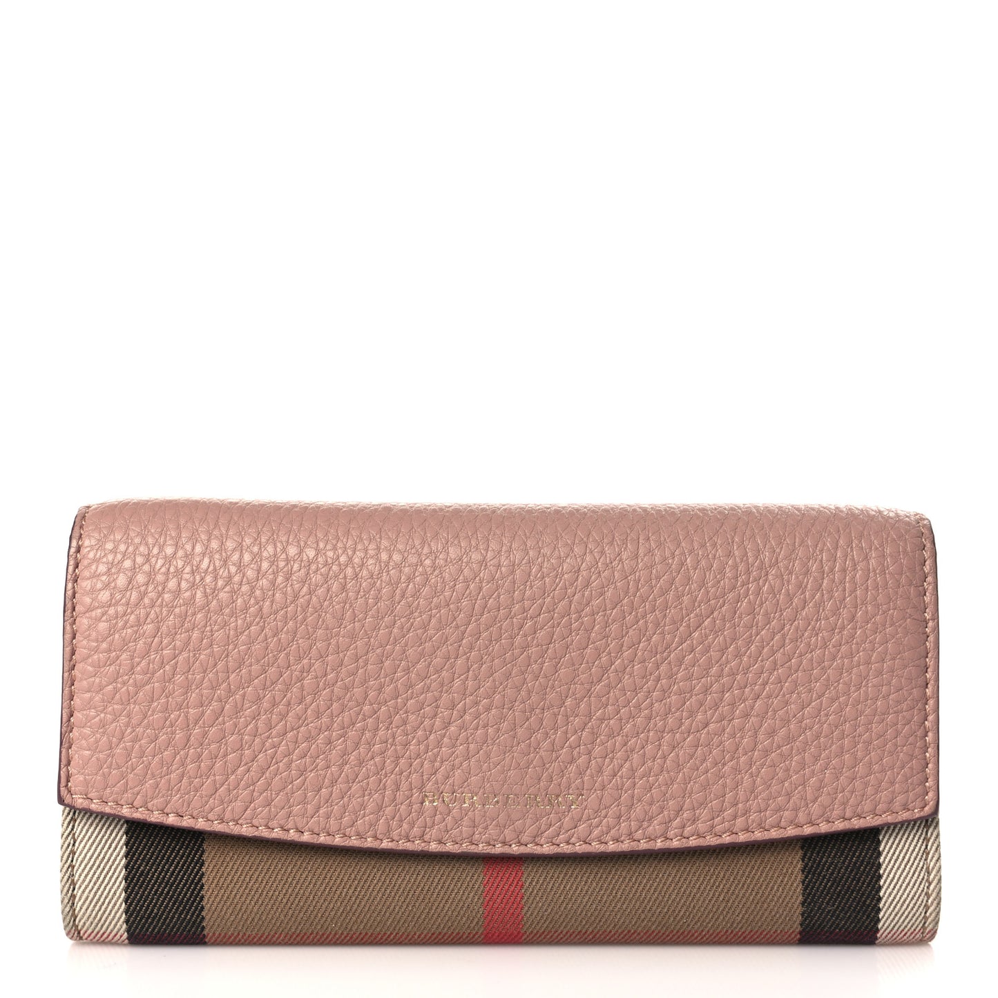 Calfskin House Check Porter Continental Wallet Pale Orchid