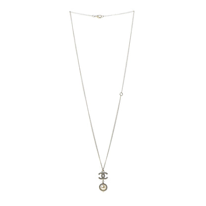 Chanel Crystal CC Pearl Drop Necklace Gold 3 of 6