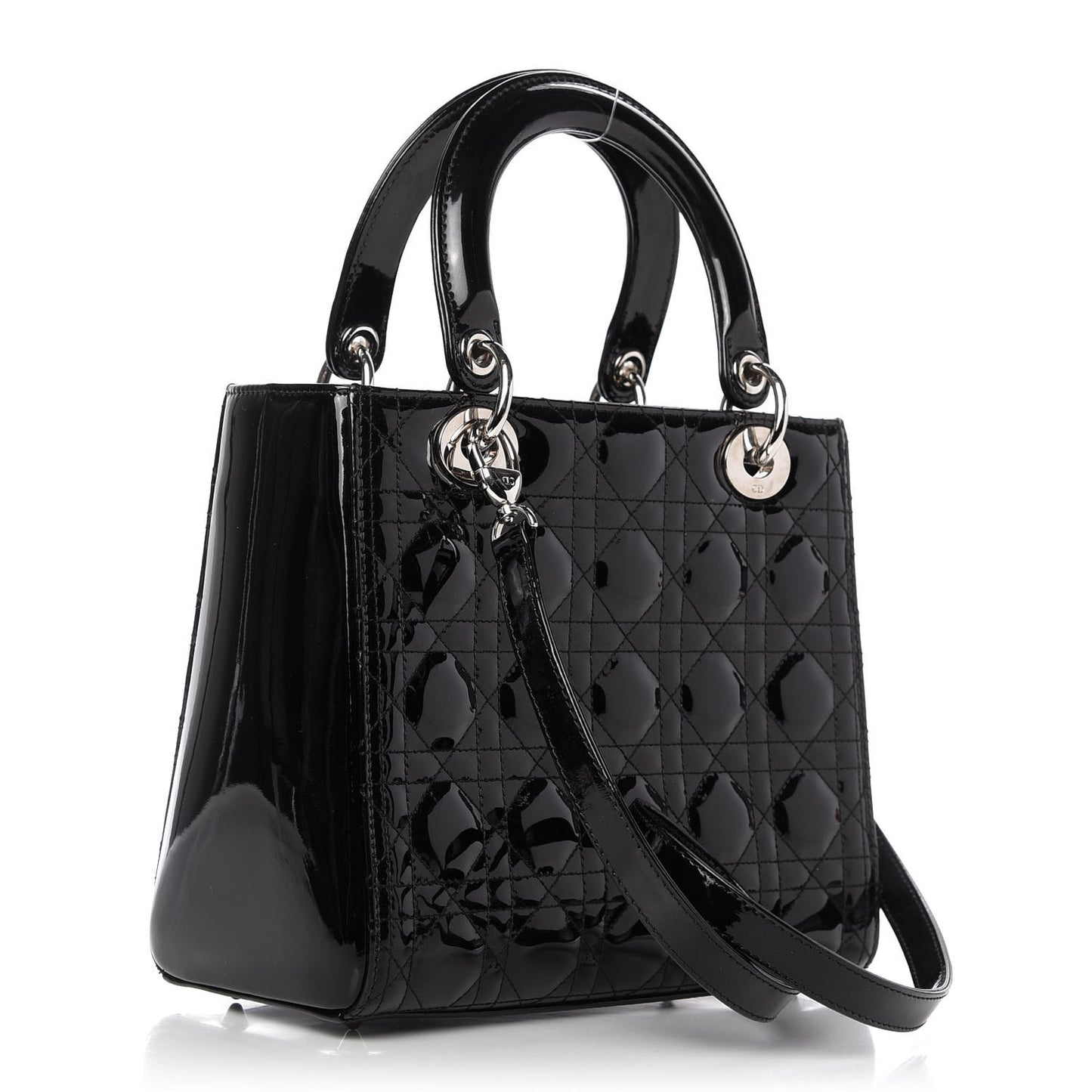 Patent Cannage Medium Lady Dior Black