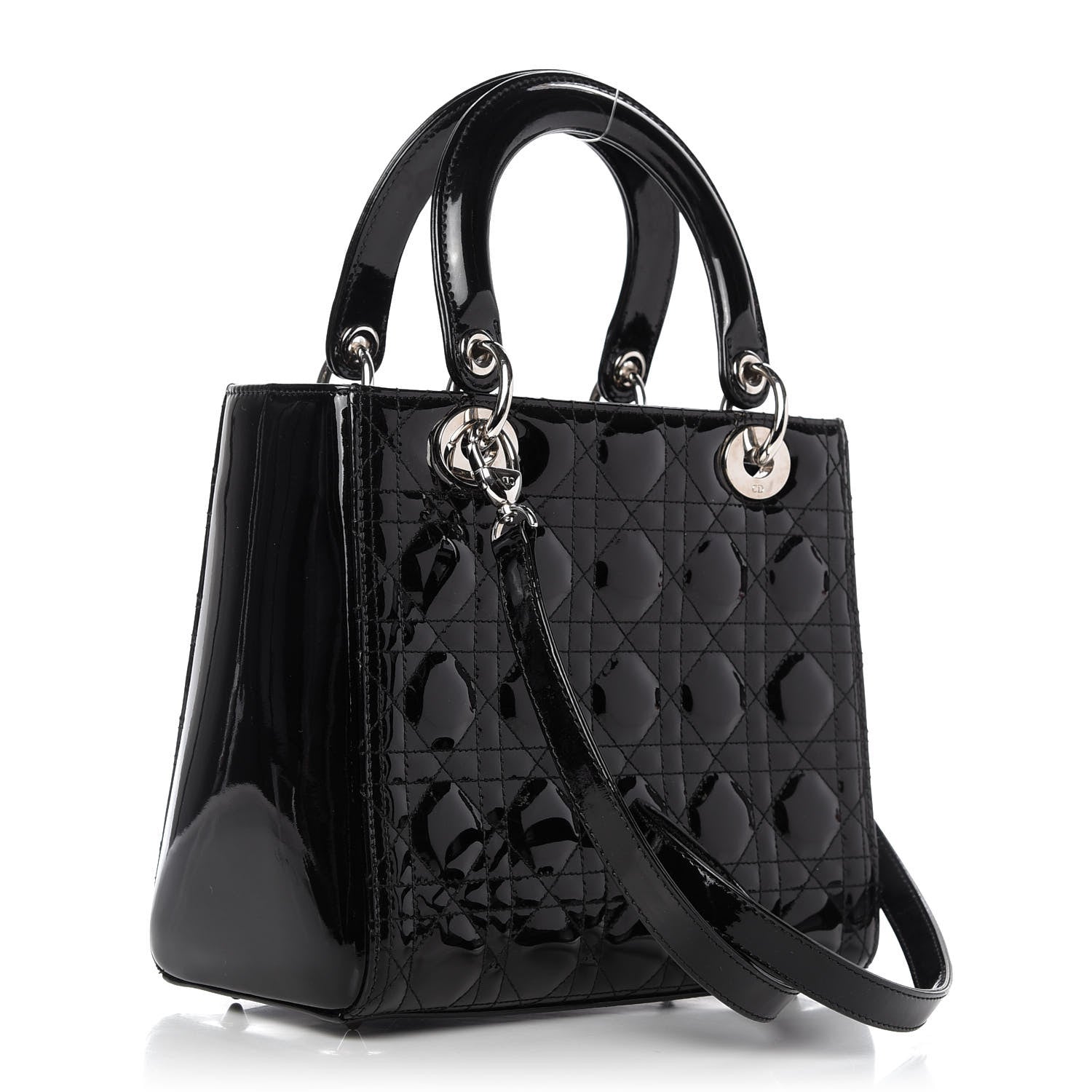 Christian Dior Patent Cannage Medium Lady Dior Black 3 of 10