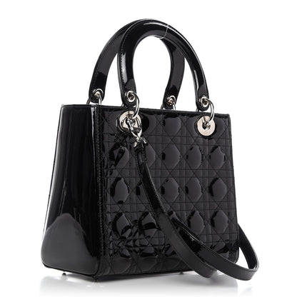 Christian Dior Patent Cannage Medium Lady Dior Black 3 of 10