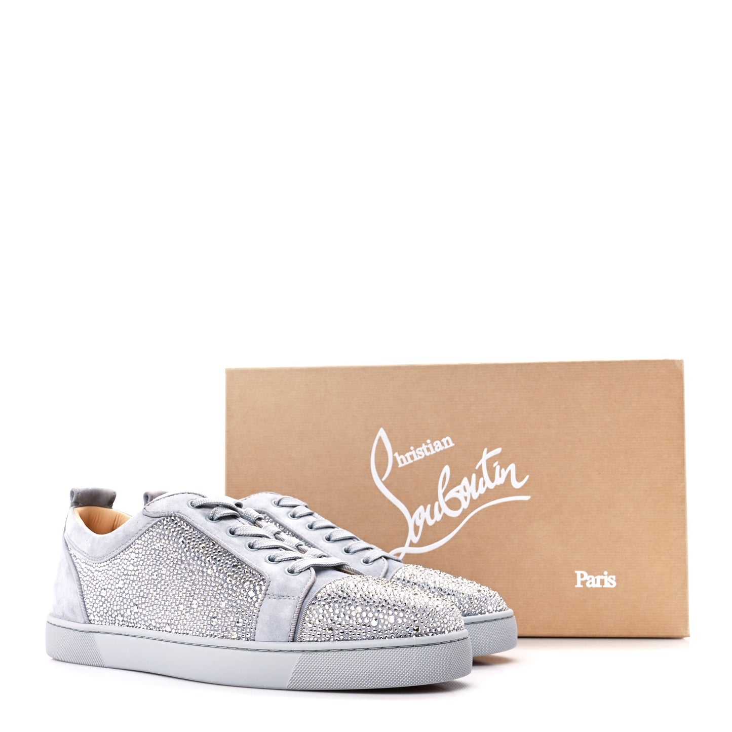 Veau Velours Strass Mens Louis Junior Flat Sneakers 44.5 Cry Blue Shade
