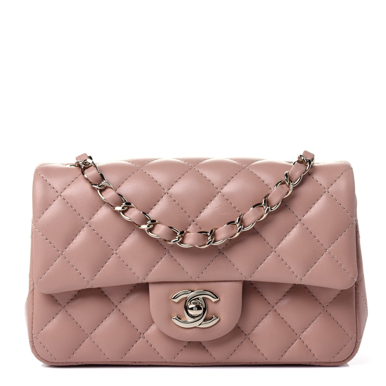 Chanel Lambskin Quilted Mini Rectangular Flap Beige 1 of 4