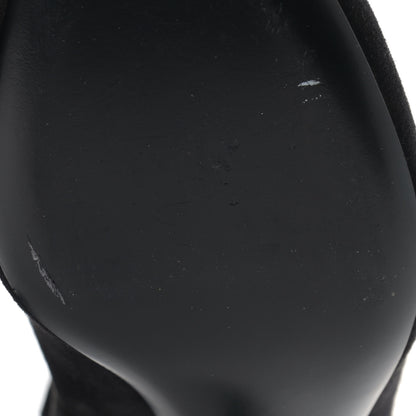Hermes Suede Goatskin Rhinestone Blanche Ankle Boots 37.5 Black 9 of 10
