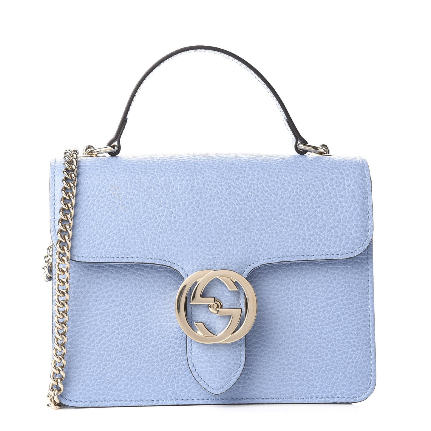 Dollar Calfskin Small Interlocking G Shoulder Bag Mineral Blue