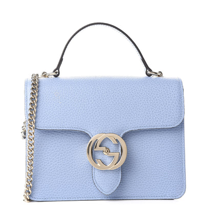 Gucci Dollar Calfskin Small Interlocking G Shoulder Bag Mineral Blue 1 of 9