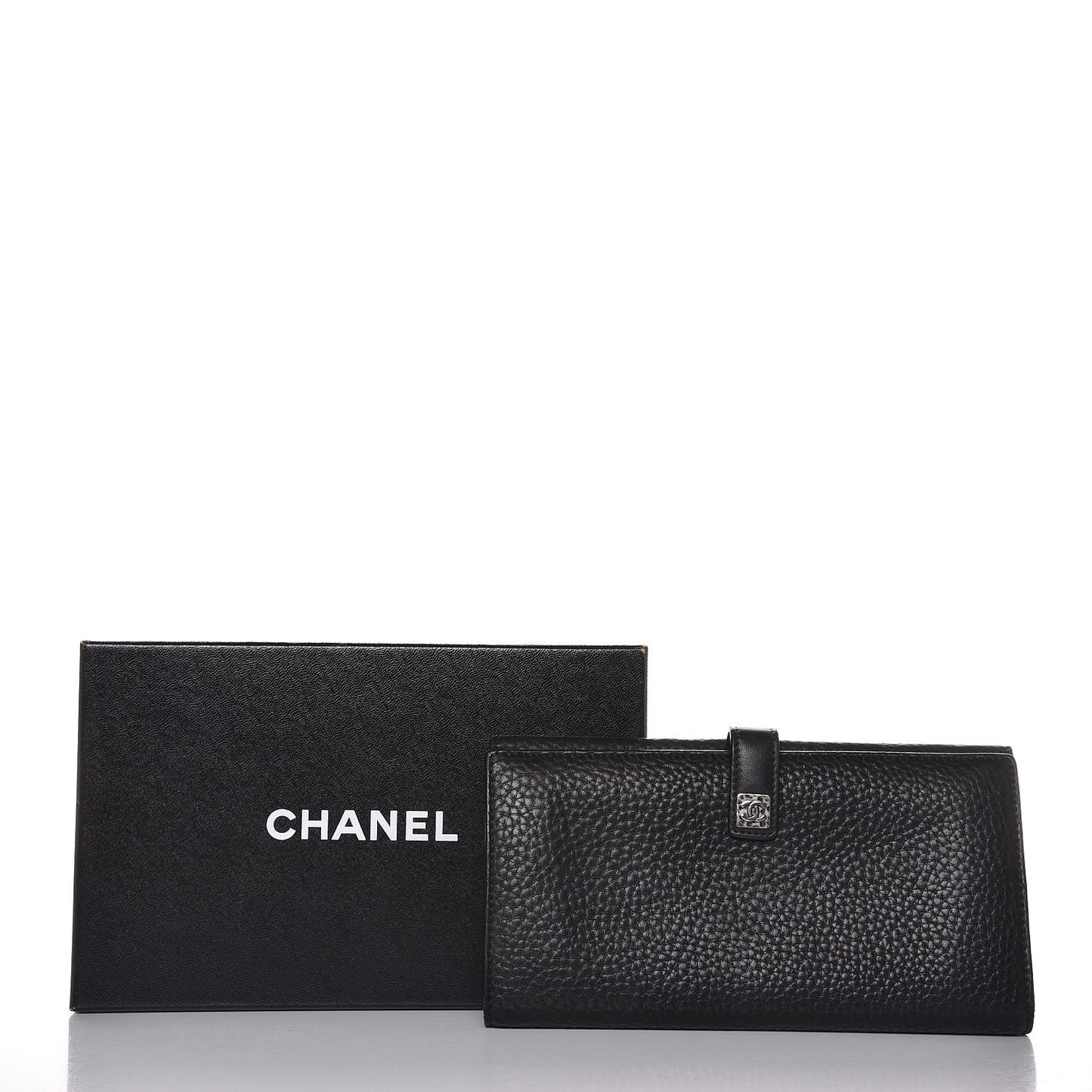 Calfskin CC Long Wallet Black