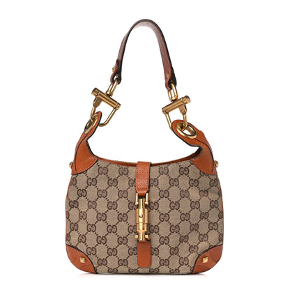 Gucci Monogram Mini Piston Lock Jackie O Hobo Orange 1 of 16