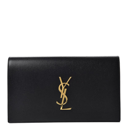 Saint Laurent Grain De Poudre Classic Monogram Kate Clutch Black 1 of 7