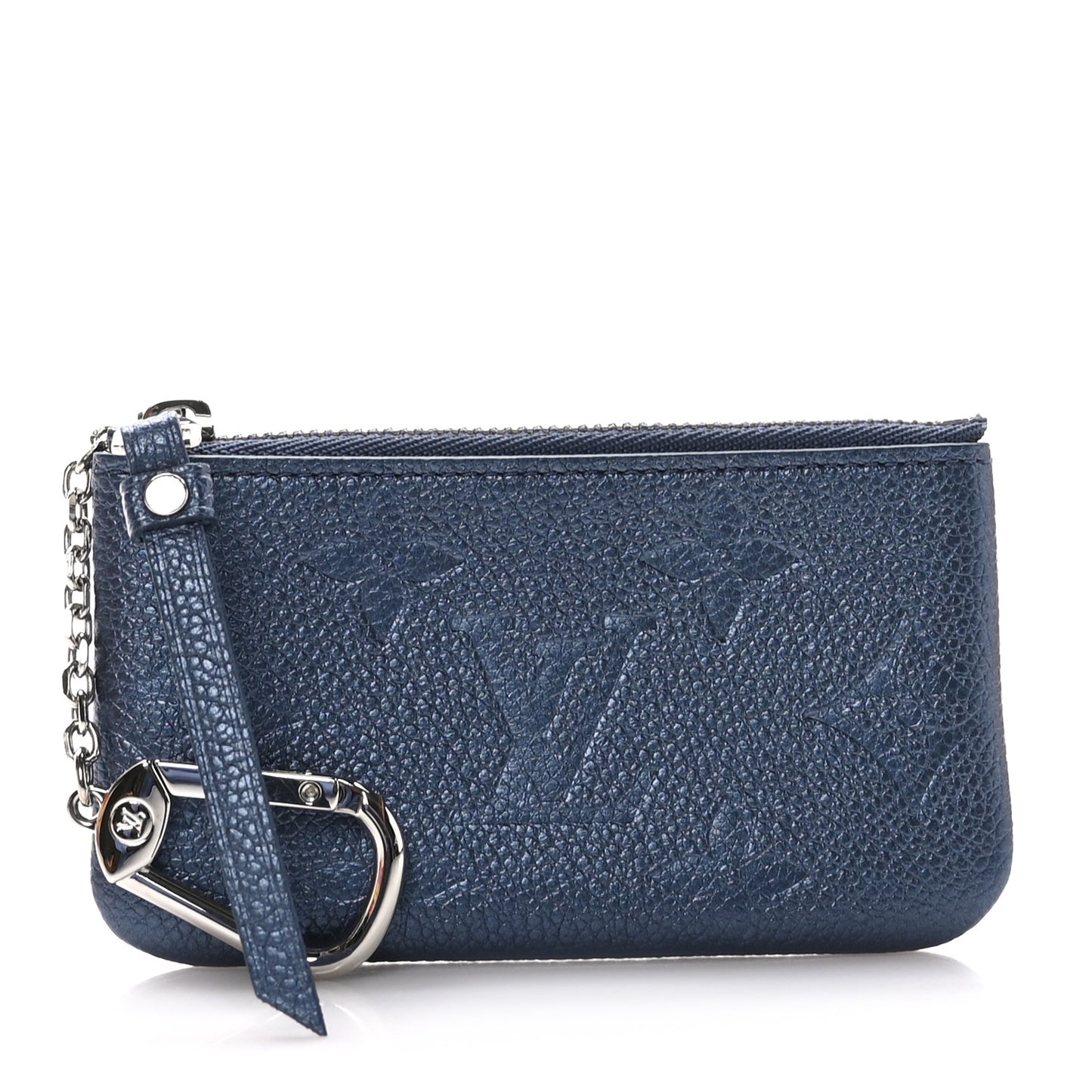 Metallic Empreinte Monogram Giant Key Pouch Navy Nacre