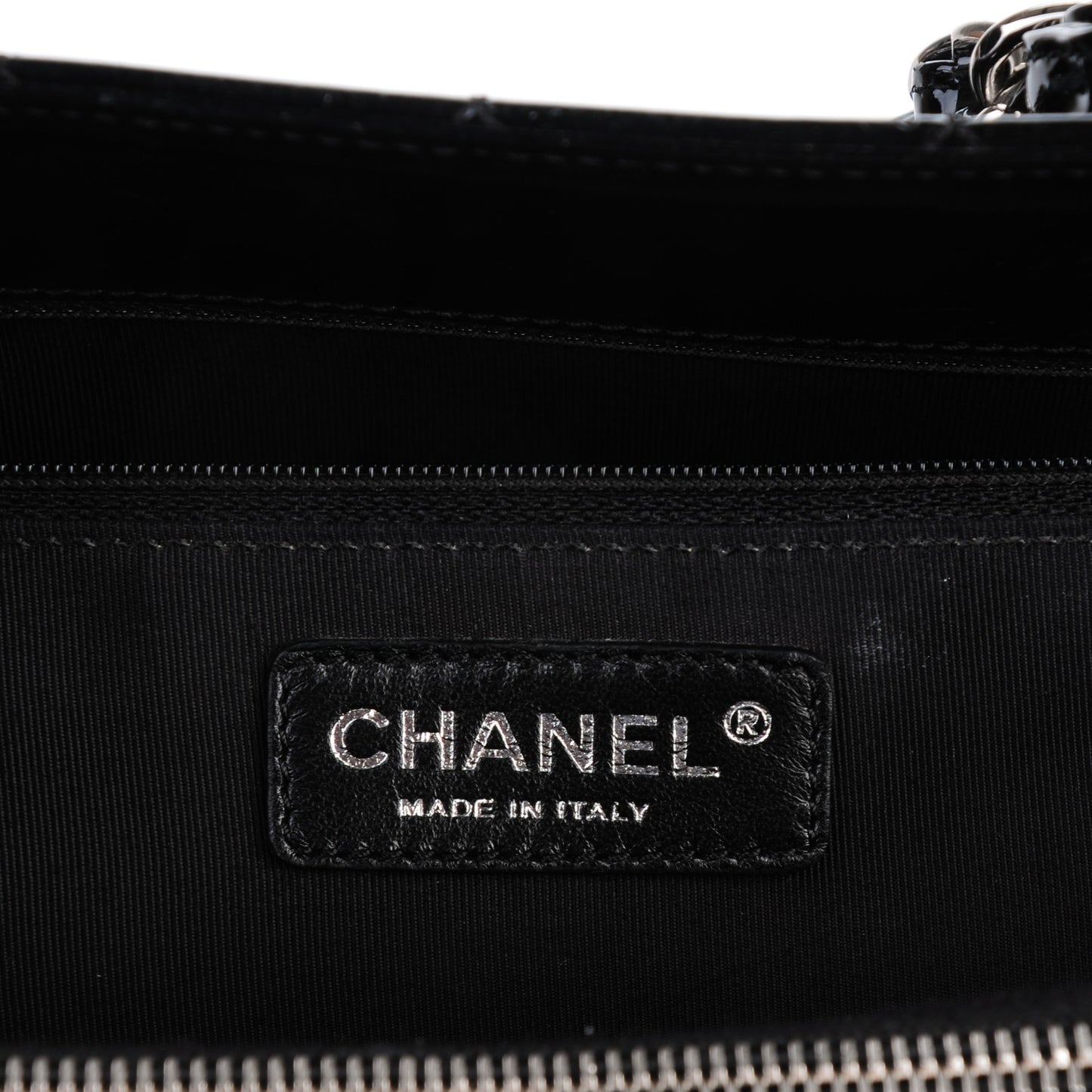 Patent Quilted Grand Shopping Tote GST Black