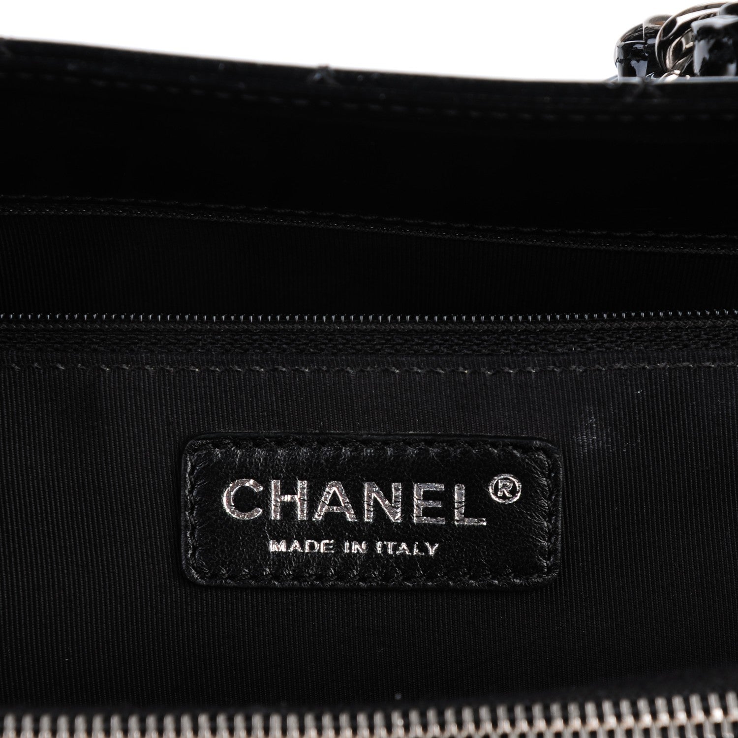 Chanel Patent Quilted Grand Shopping Tote GST Black 6 of 7
