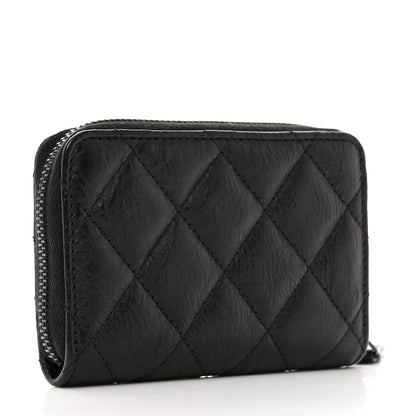 Chanel Calfskin Quilted Zip Coin Purse So Black 4 of 8