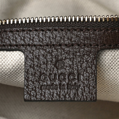 Gucci Monogram Textured Dollar Calfskin Horsebit 1955 Cinch Top Messenger Bag Beige Ebony Cocoa 6 of 11