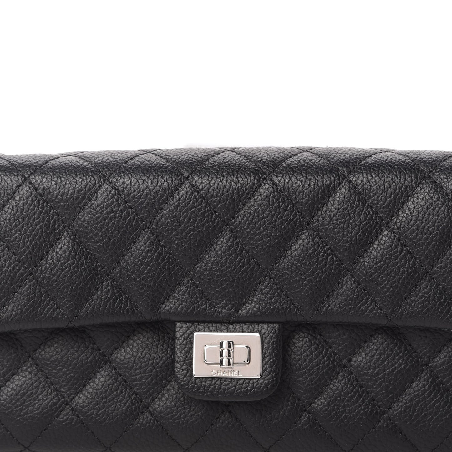 Grained Calfskin Quilted 2.55 Reissue Flap Belt Bag Clutch Black