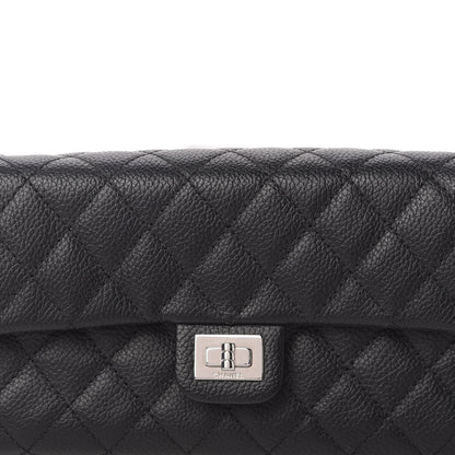 Chanel Grained Calfskin Quilted 2.55 Reissue Flap Belt Bag Clutch Black 10 of 10