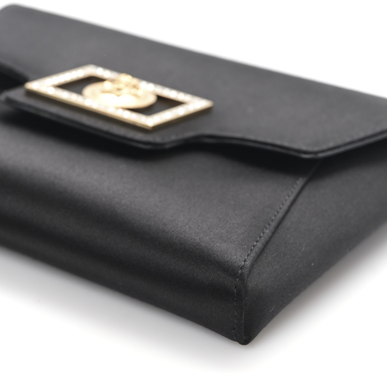 Versace Satin Crystal La Medusa Pouch On Chain Black 8 of 8