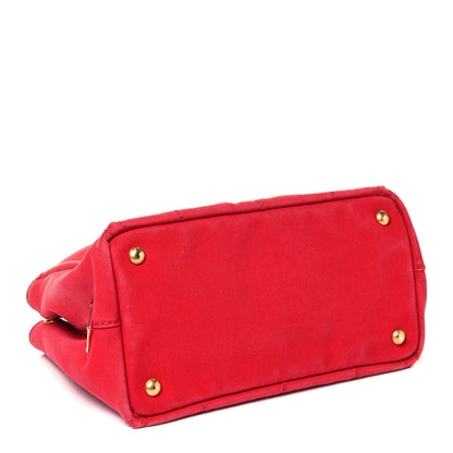 Prada Canapa Small Logo Tote Rosso 4 of 8