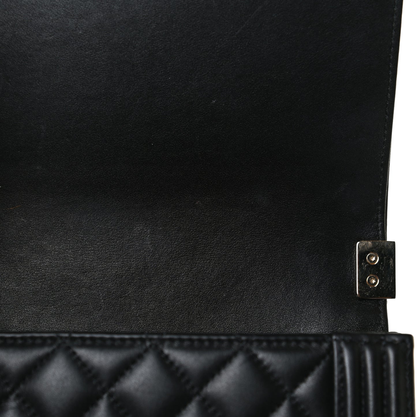 Calfskin Quilted North South Boy Flap Black