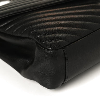Saint Laurent Sheepskin Matelasse Chevron Monogram Large College Satchel Black 11 of 14