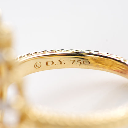 David Yurman 18K Yellow Gold Pave Diamond 22mm Starburst Ring 6.5 4 of 5