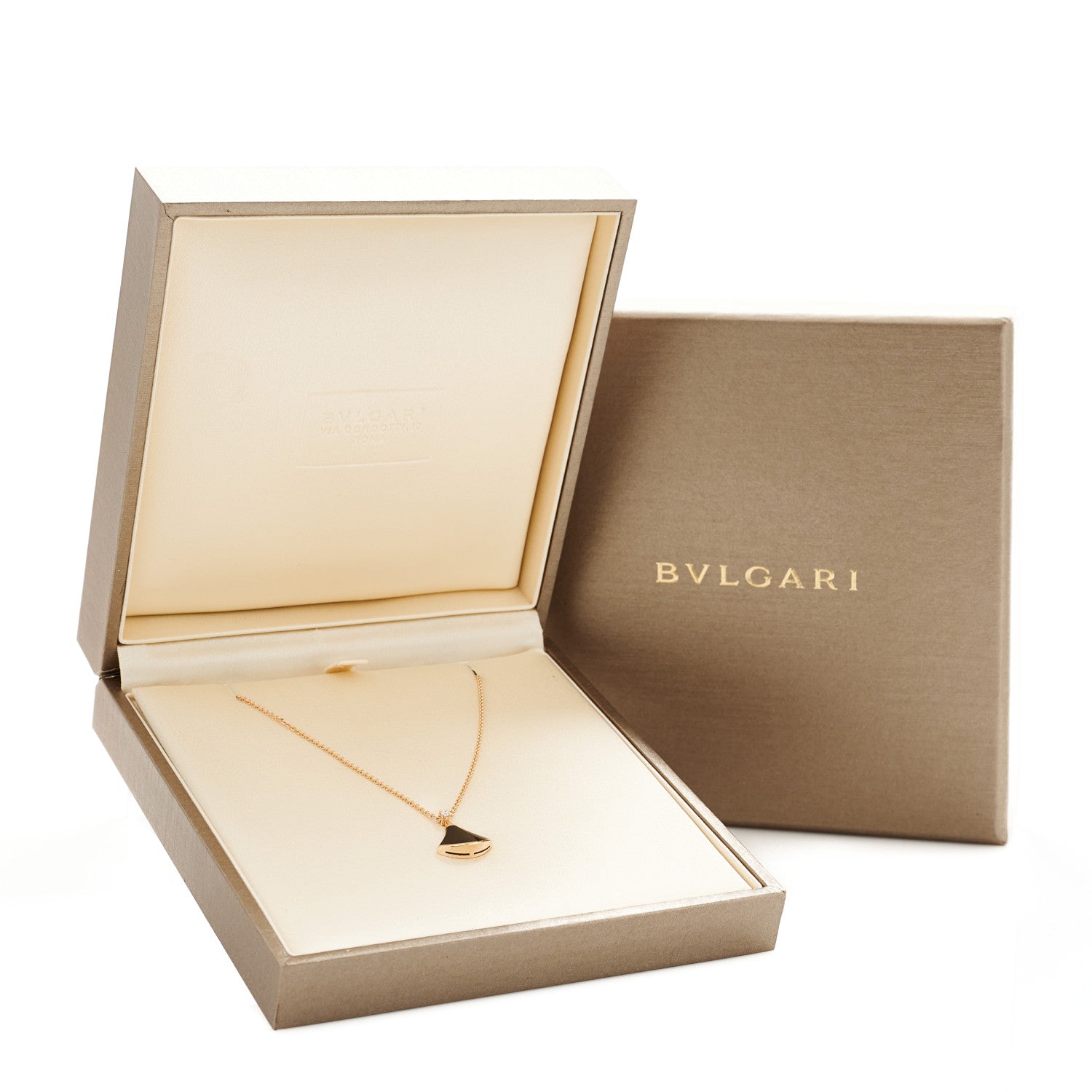 Bulgari 18K Rose Gold Diamond Black Onyx Divas' Dream Pendant Necklace 9 of 9