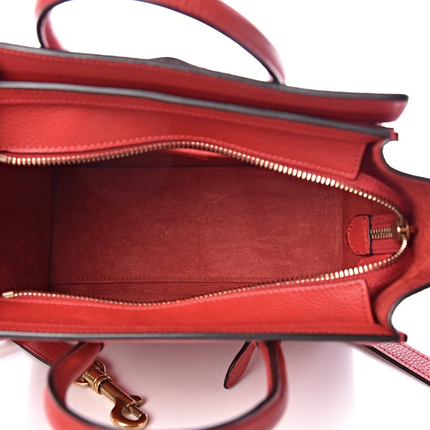 Drummed Calfskin Nano Luggage Red