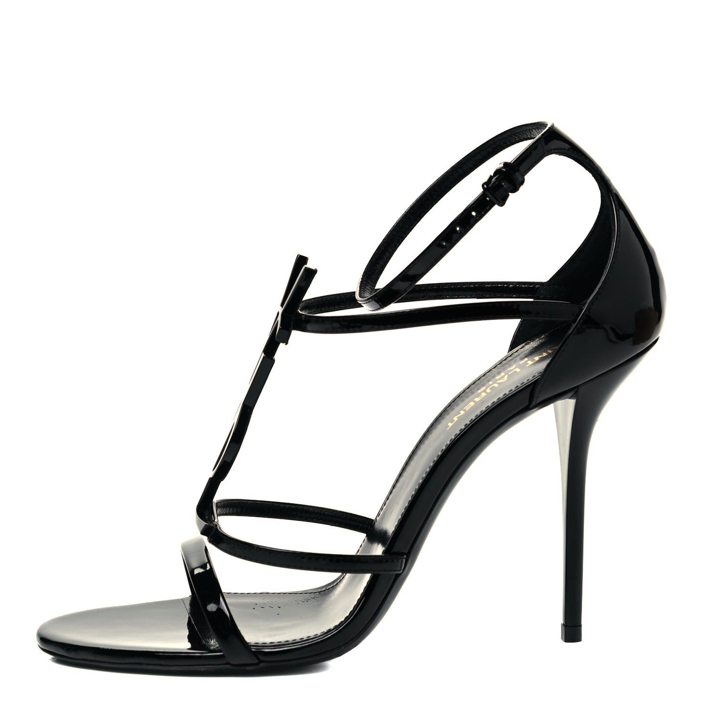 Patent Calfskin Cassandra 100 Sandals 40 Black