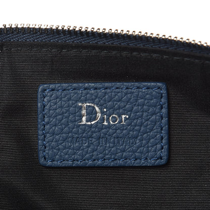 Christian Dior Grained Calfskin Homme Zip Pouch Navy Blue 6 of 10