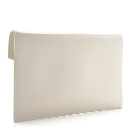 Saint Laurent Smooth Shiny Calfskin Uptown Pouch Crema Soft 3 of 8