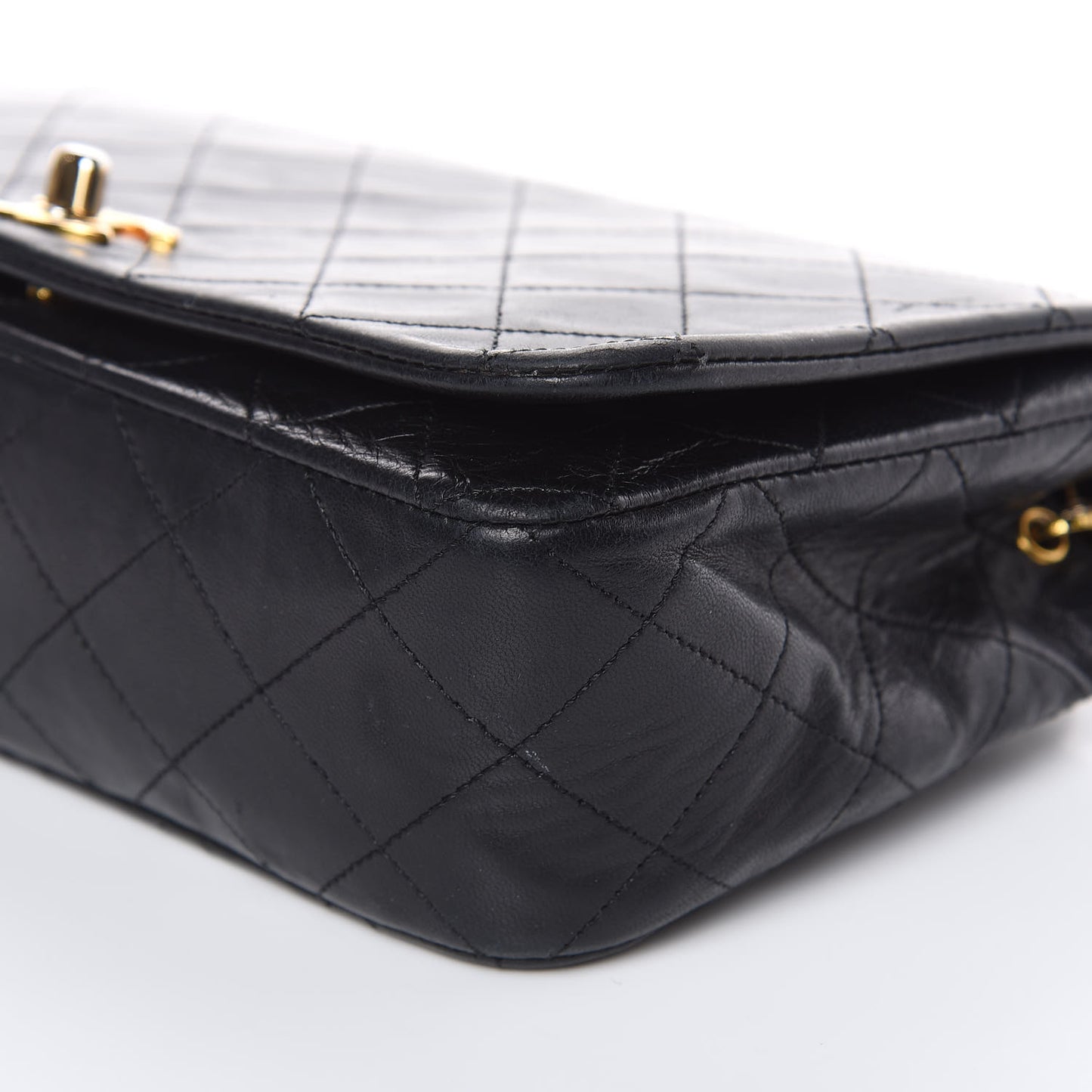 Lambskin Quilted Small Single Flap Black