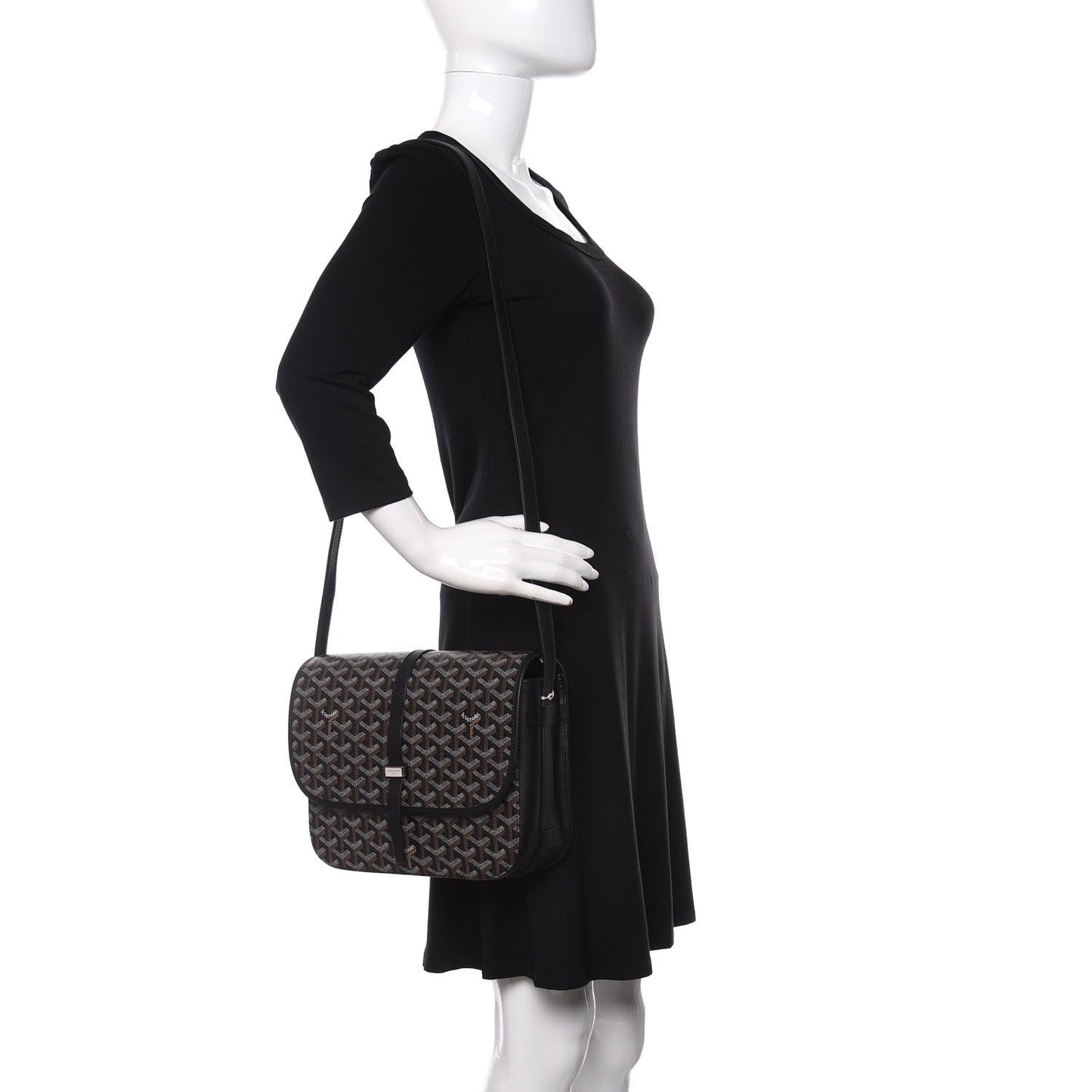 Goyardine Belvedere II MM Messenger Bag Black