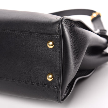 Fendi Vitello Seta Shiny Nappa Medium Peekaboo Iconic Satchel Black 14 of 14